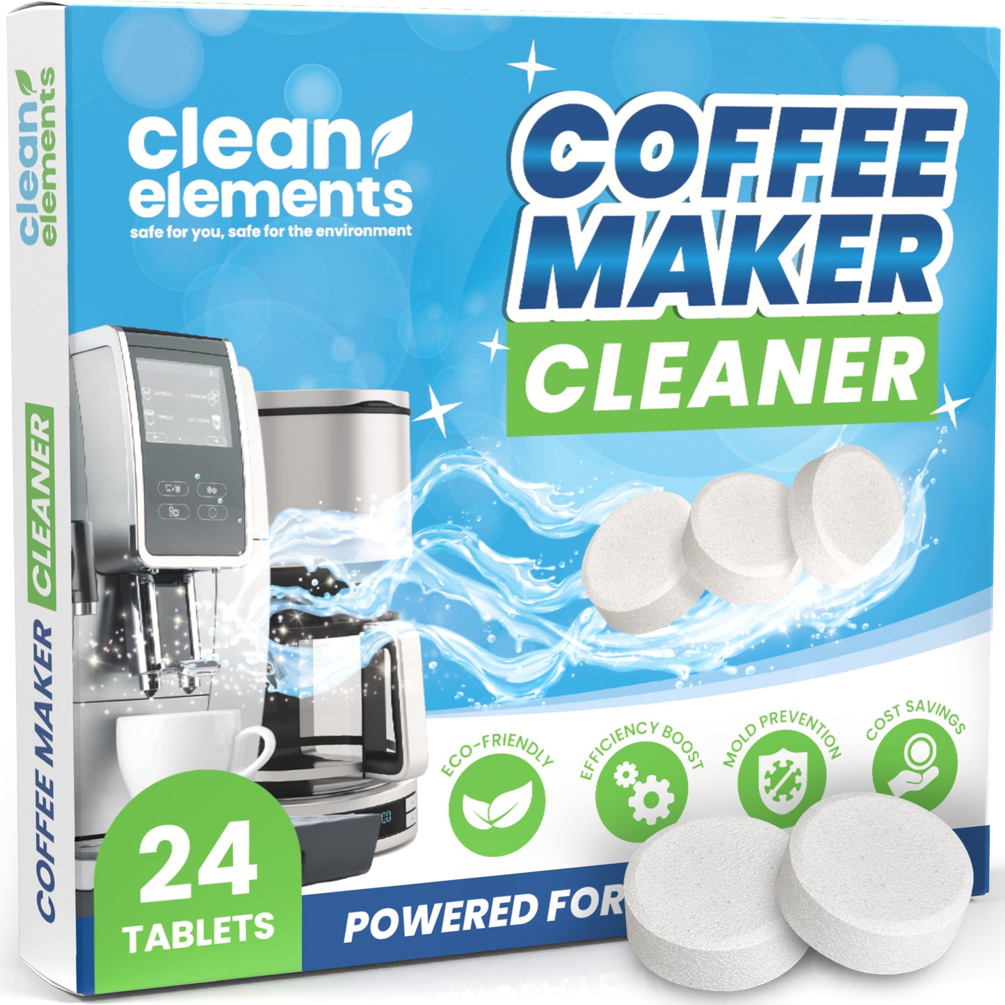 Coffee Maker Cleaner Tablets - 24 Pack