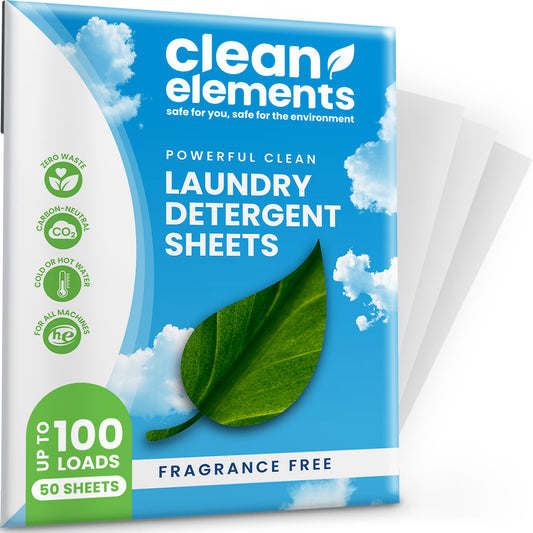 Laundy Detergent Sheets for 100 Loads, 50 Sheets - Fragrance Free, Unscented